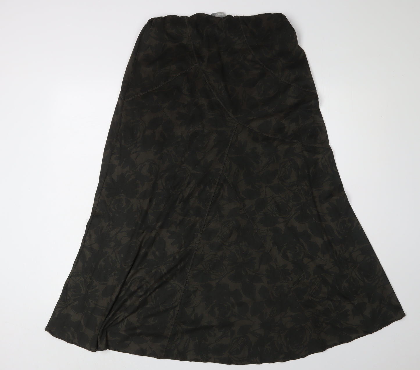 Marks & Spencer Women’s Floral Black Midi A-Line Skirt