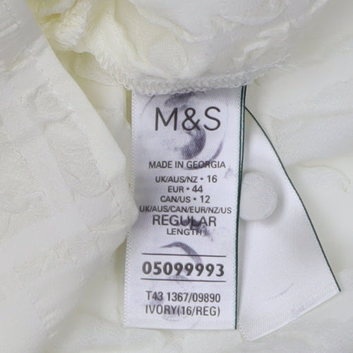 Marks and Spencer Women's Ivory Blouse Size 16