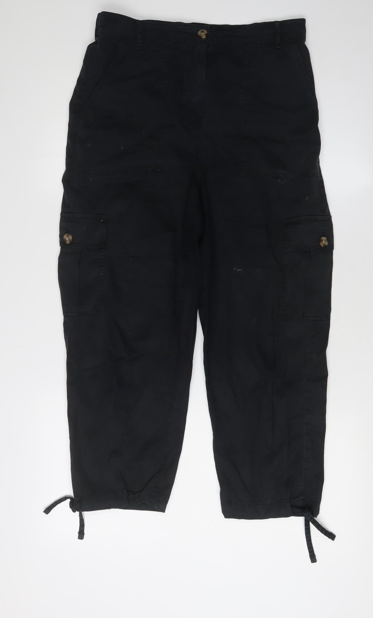 Marks and Spencer Women's Black Cargo Trousers Size 10