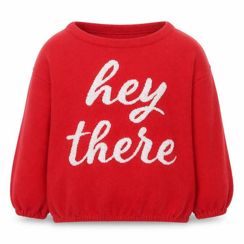 Benetton Girls Red Knit Pullover Jumper 1-2 Years Casual Wear
