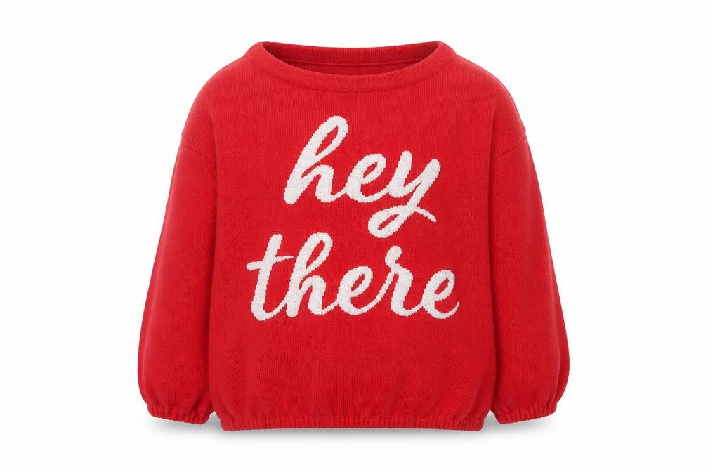 Benetton Girls Red Knit Pullover Jumper 1-2 Years Casual Wear