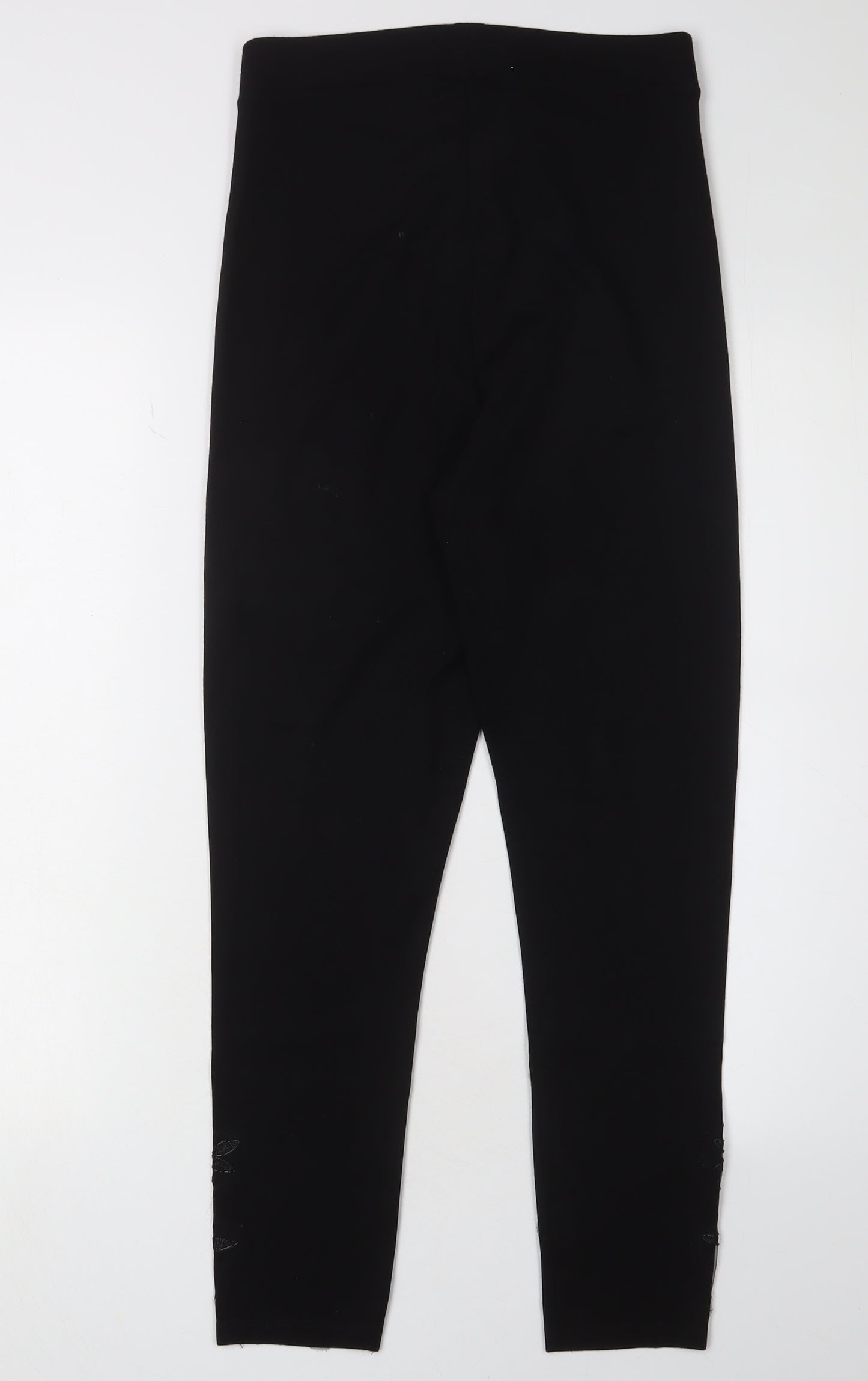 River Island Women's Black Embroidered Leggings Size 12