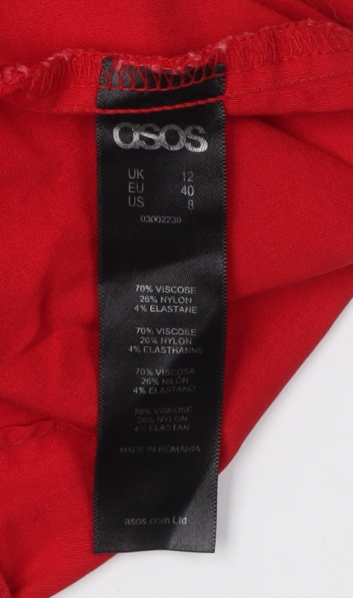 ASOS Women's Red Pencil Skirt Size 12