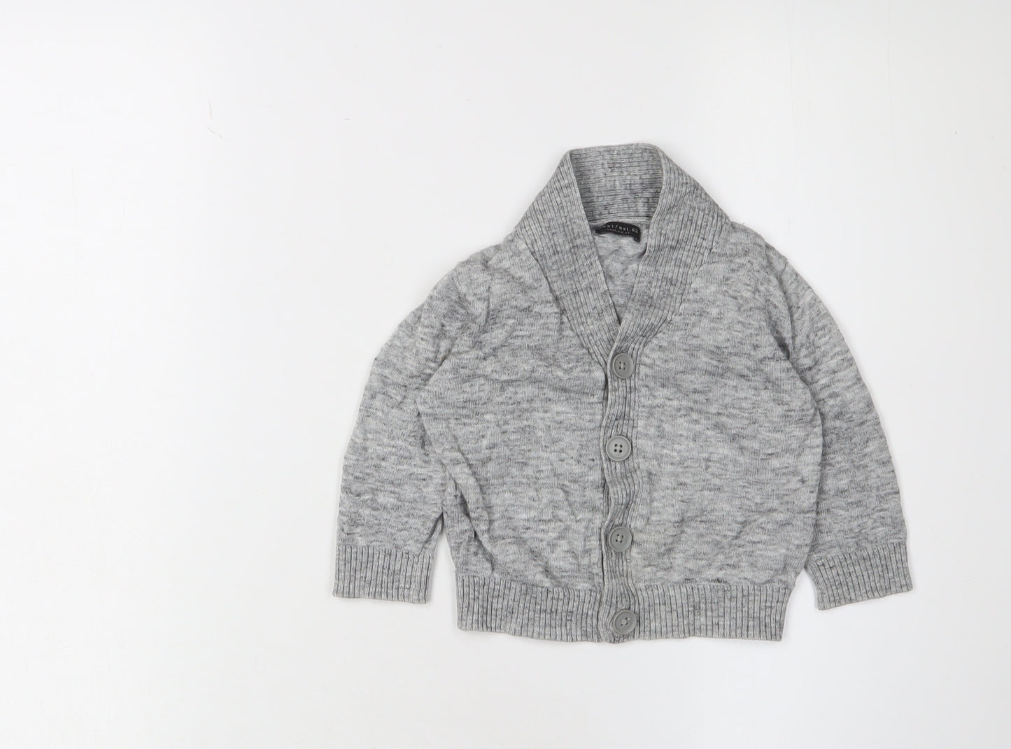 Next Unisex Grey Cardigan 9-12 Months - Stars Theme