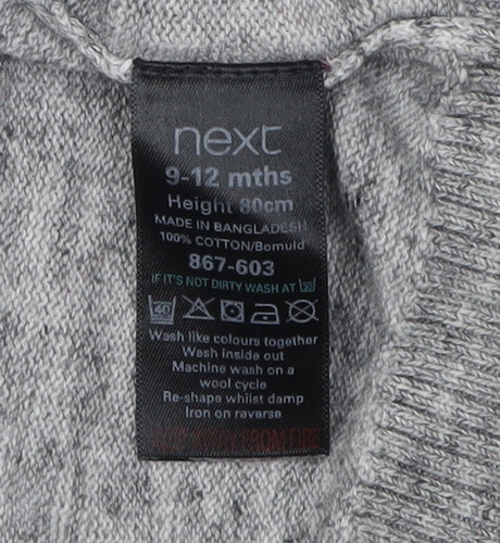 Next Unisex Grey Cardigan 9-12 Months - Stars Theme