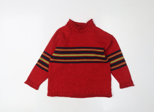 Front view of Next boys’ red striped jumper 5-6 years