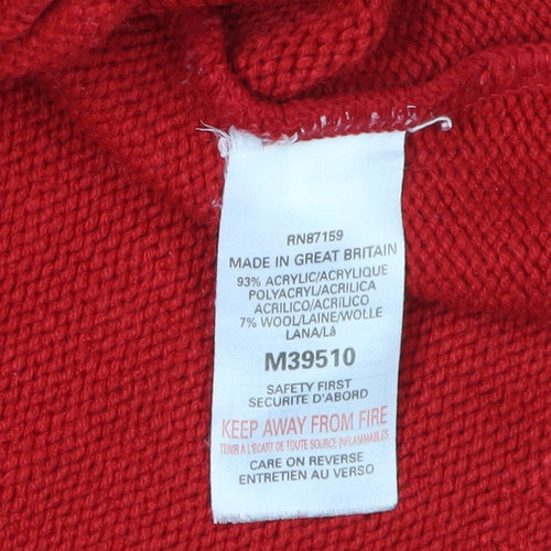 Next Boys Red Striped Pullover Jumper 5-6 Years