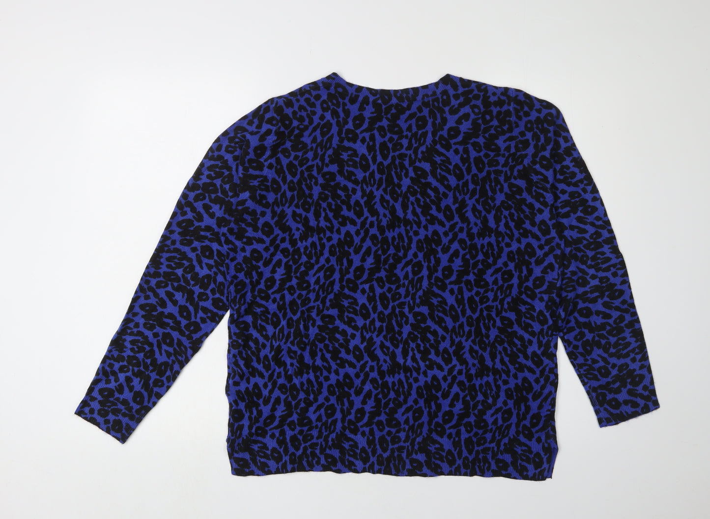 Marks and Spencer Women's Blue Animal Print Jumper Size 16