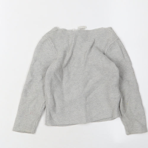 H&M Grey Unisex Toddler Cardigan, 24 Months, Cotton Knit