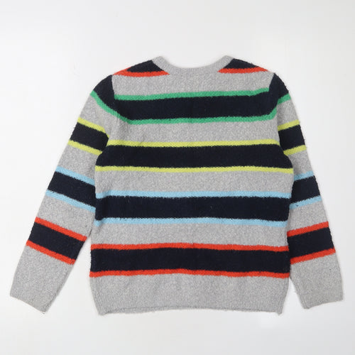 Marks and Spencer Boys Grey Striped Jumper 9-10 Years