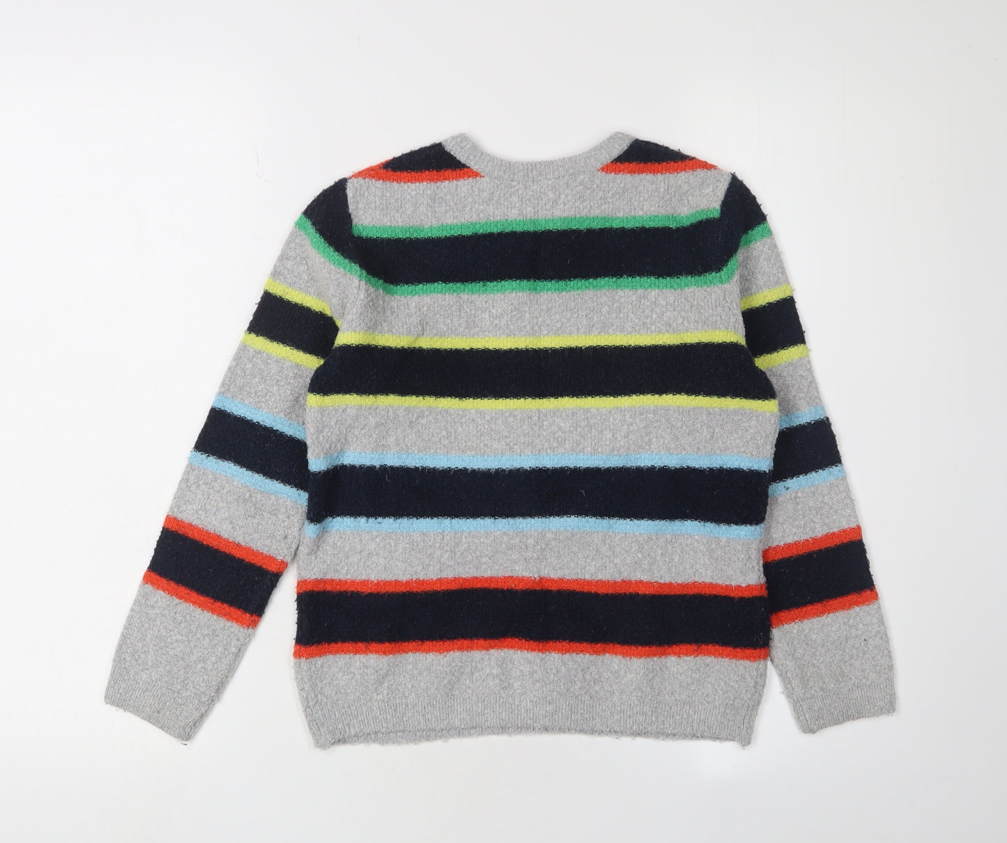 Marks and Spencer Boys Grey Striped Jumper 9-10 Years