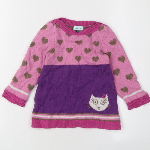 Lilly + Sid Girls Pink Jumper Dress 12-18 Months