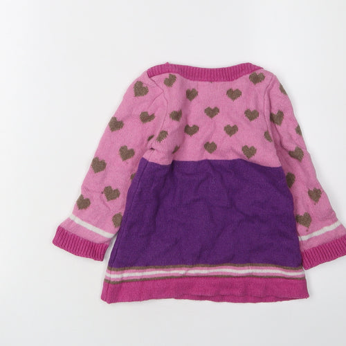Lilly + Sid Girls Pink Jumper Dress 12-18 Months