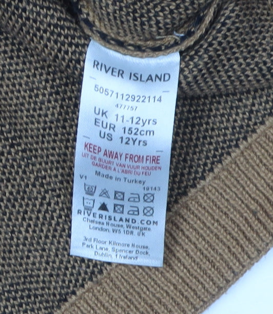 River Island Girls Brown Pullover Jumper 11-12 Years