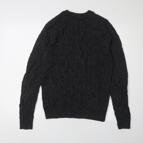 Next Men's Black Cotton Pullover Jumper, Size M