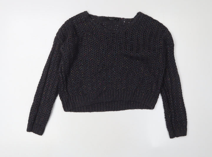 Mohito Women's Black 2XS Cable-Knit Pullover Jumper