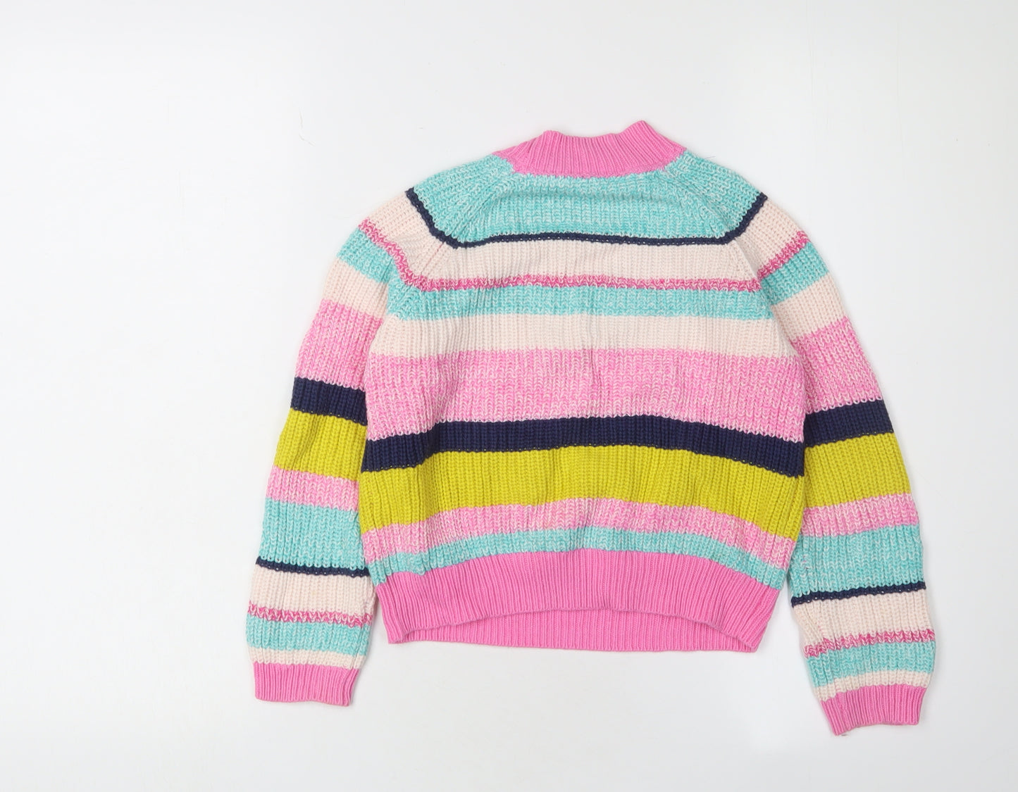 Marks and Spencer Girls Striped Multicoloured Pullover Jumper 6-7Y