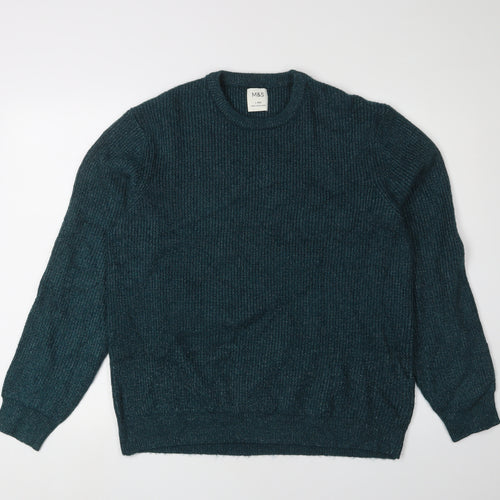 Marks and Spencer Men's Green Pullover Jumper Size L