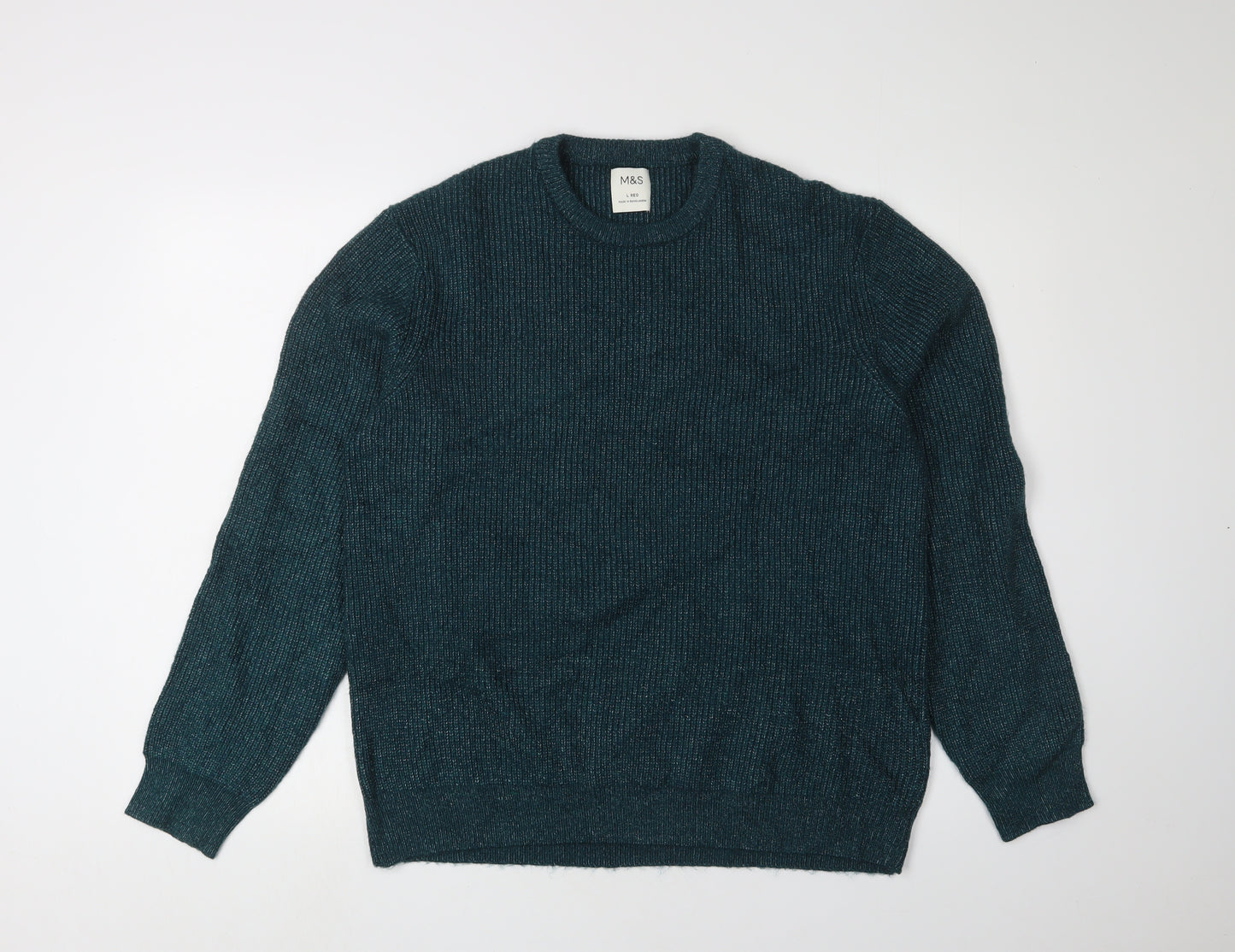 Marks and Spencer Men's Green Pullover Jumper Size L