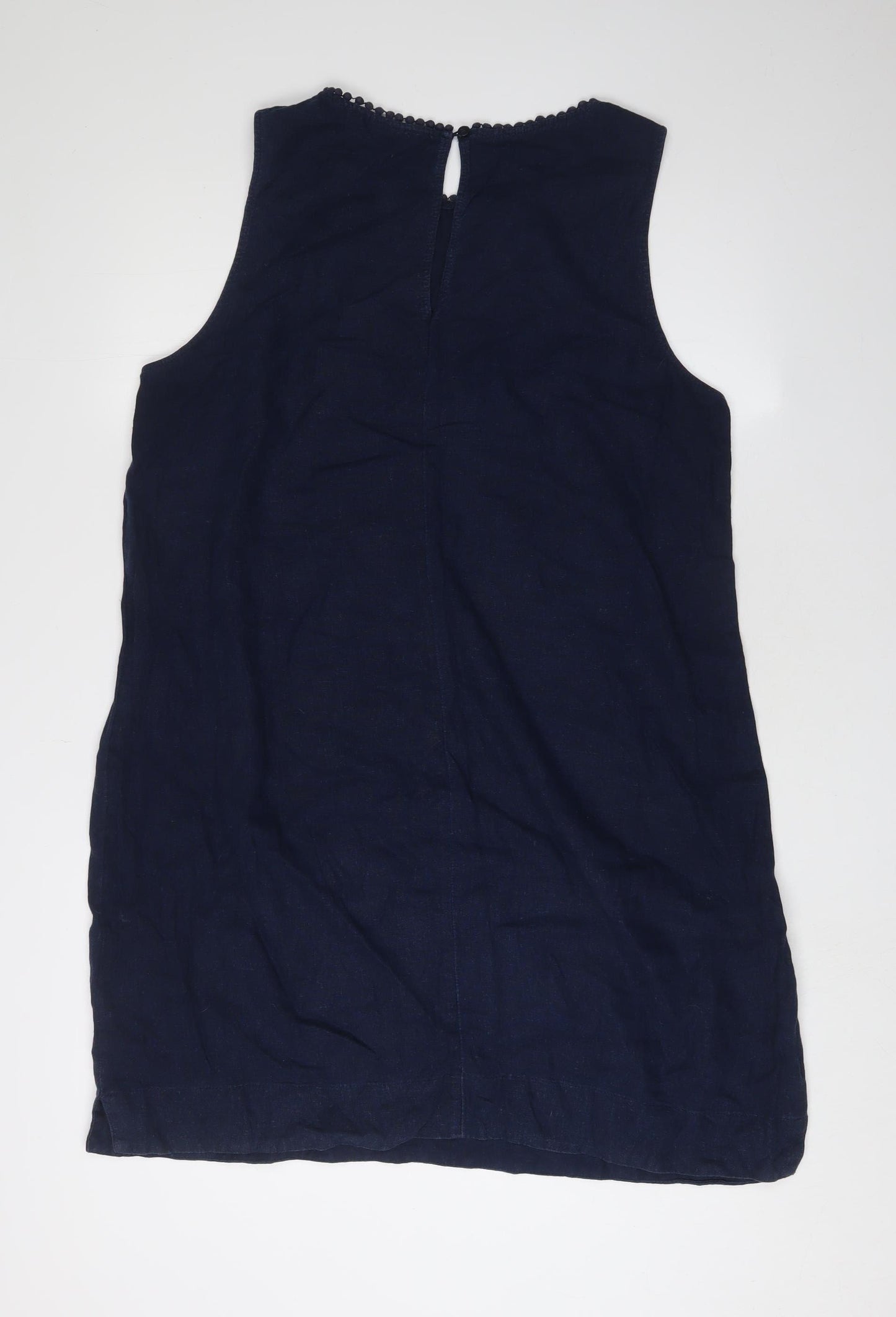 Marks and Spencer Women's Blue Linen Shift Dress, Size 16