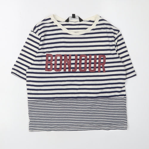 New Look Girls Striped Ringer T-Shirt - Multicoloured Nautical 12-13Y
