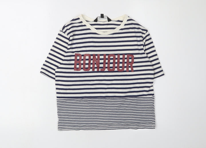 New Look Girls Striped Ringer T-Shirt - Multicoloured Nautical 12-13Y
