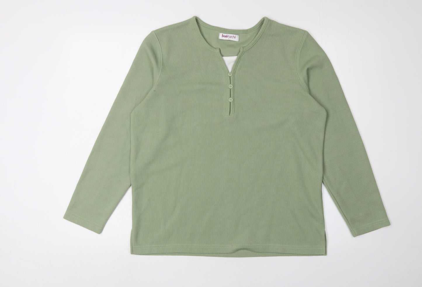 Bonmarché Women’s Green Knit Blouse - Size S, Casual Style