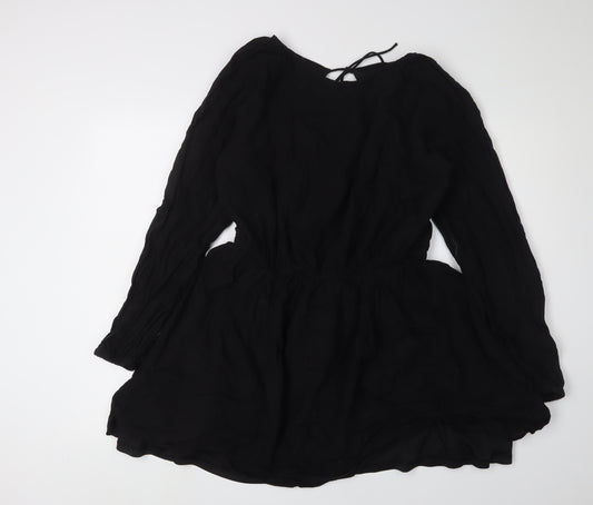 H&M Women's Black A-Line Short Dress - Size 12