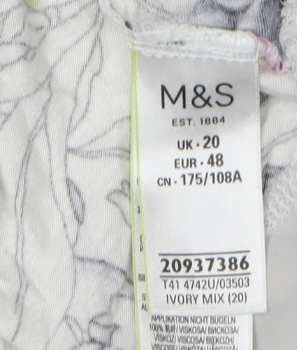 Marks and Spencer Women's Ivory Floral Blouse UK 20