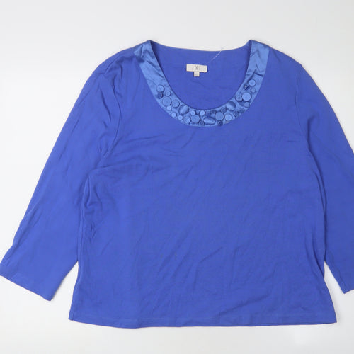 CC Women Blue 2XL 3/4 Sleeve Basic T-Shirt