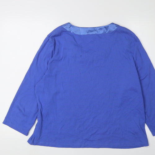 CC Women Blue 2XL 3/4 Sleeve Basic T-Shirt