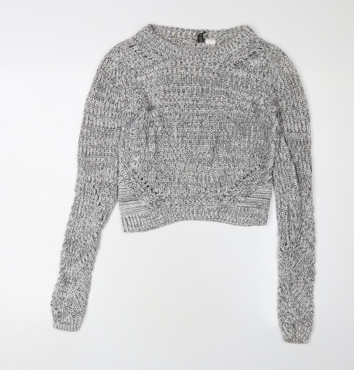 H&M Women's Grey Cotton Pullover Jumper 2XS