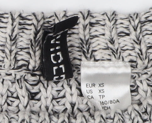 H&M Women's Grey Cotton Pullover Jumper 2XS