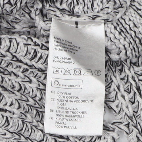 H&M Women's Grey Cotton Pullover Jumper 2XS