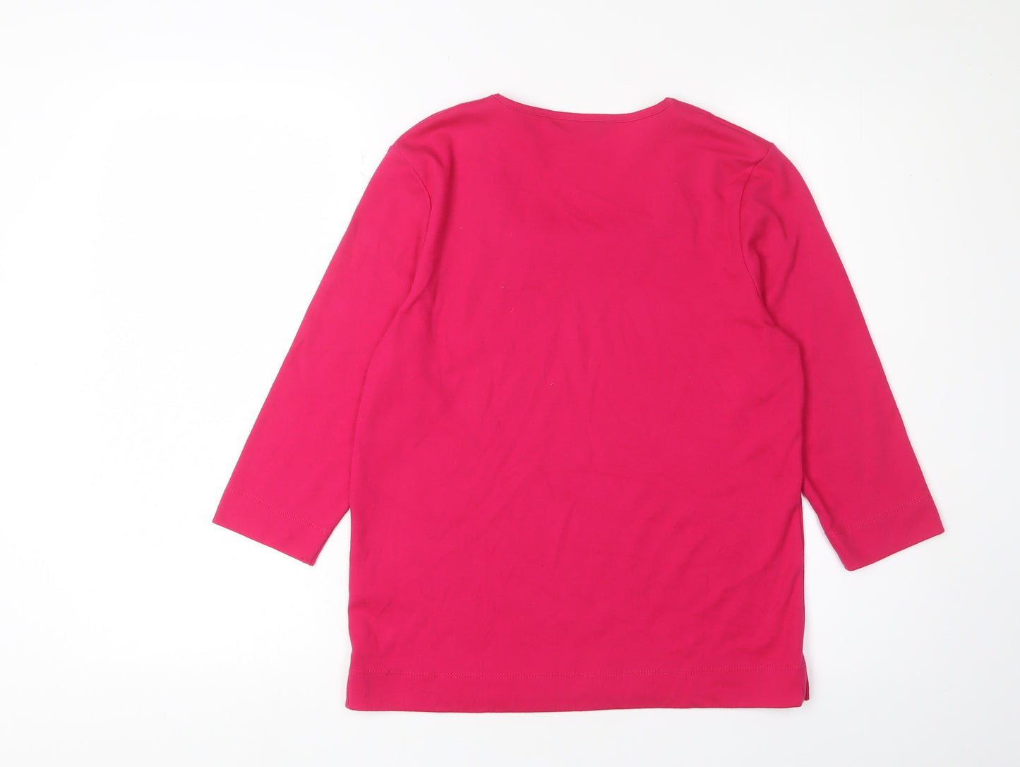 TIGI Women's Pink Beaded 3/4 Sleeve T-Shirt