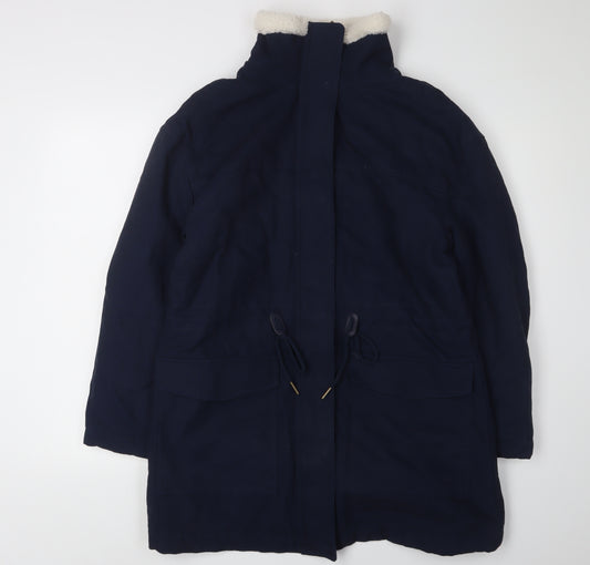 Marks and Spencer Women's Navy Cotton Parka Coat Size 10