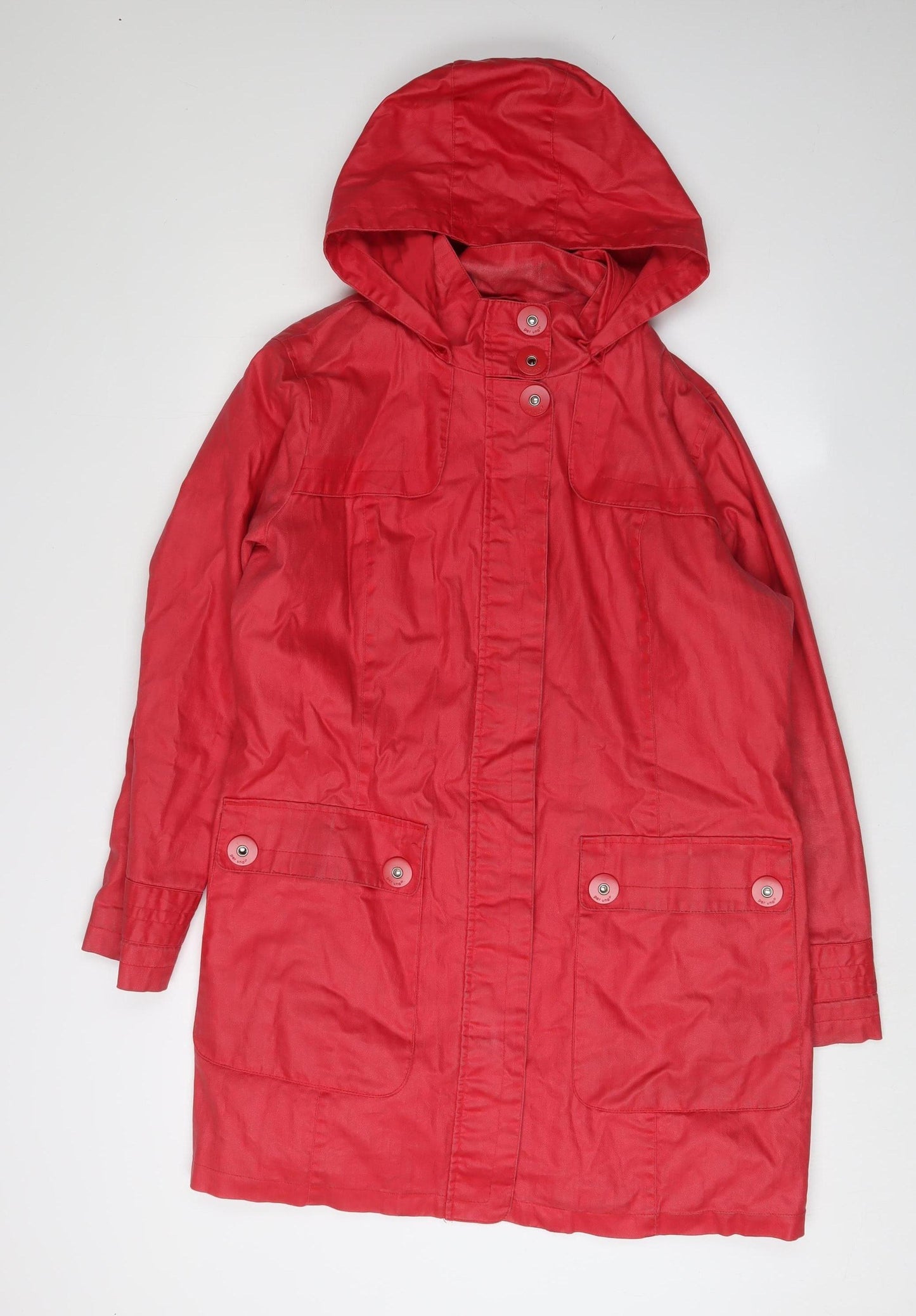 Marks and Spencer Women's Red Hooded Parka Coat Size 18
