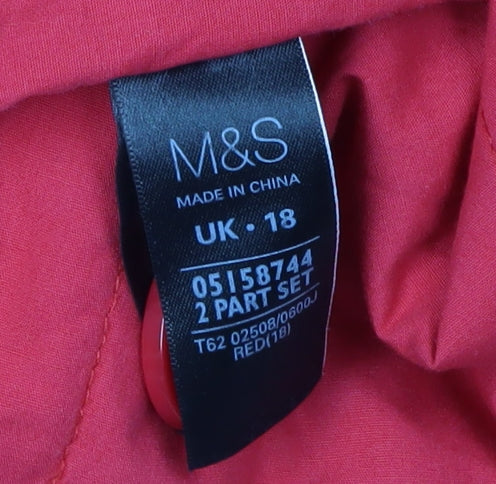 Marks and Spencer Women's Red Hooded Parka Coat Size 18