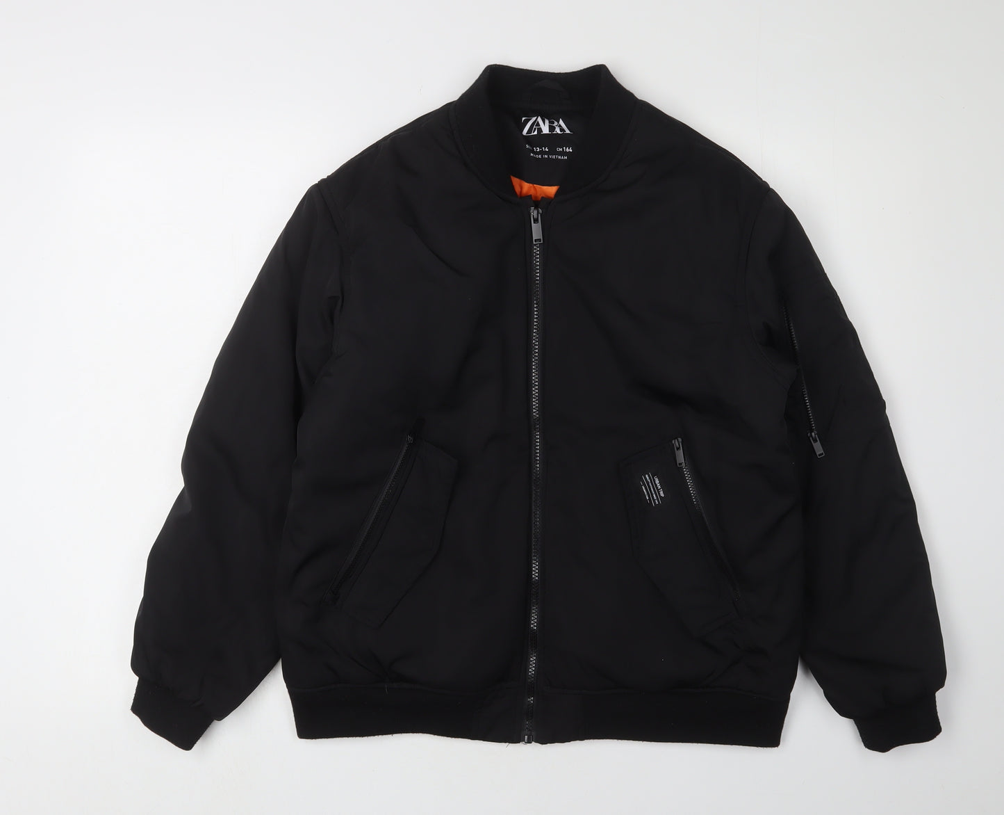 Zara Boys Black Bomber Jacket 13-14 Years, Autumn Winter