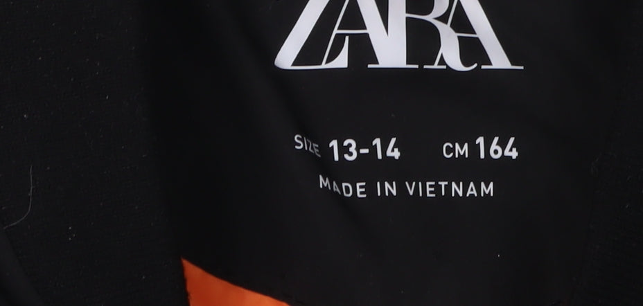 Zara Boys Black Bomber Jacket 13-14 Years, Autumn Winter
