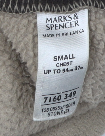 Marks and Spencer Beige Men's Fleece Jacket - Size S