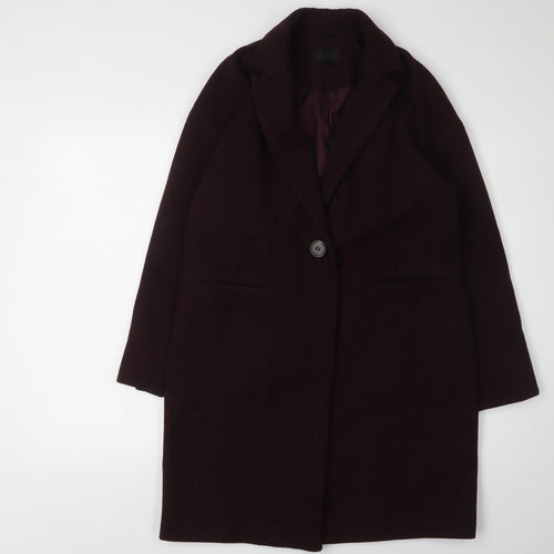 Topshop Women's Brown Overcoat Size 8 Autumn Winter