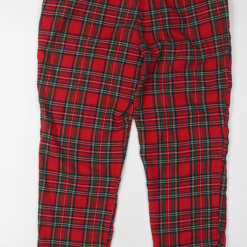 ASOS Women's Red Plaid Trousers Size 10