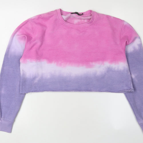 PrettyLittleThing Women's Multicoloured Tie Dye Sweatshirt Size 8