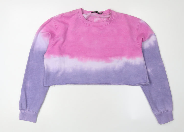 PrettyLittleThing Women's Multicoloured Tie Dye Sweatshirt Size 8