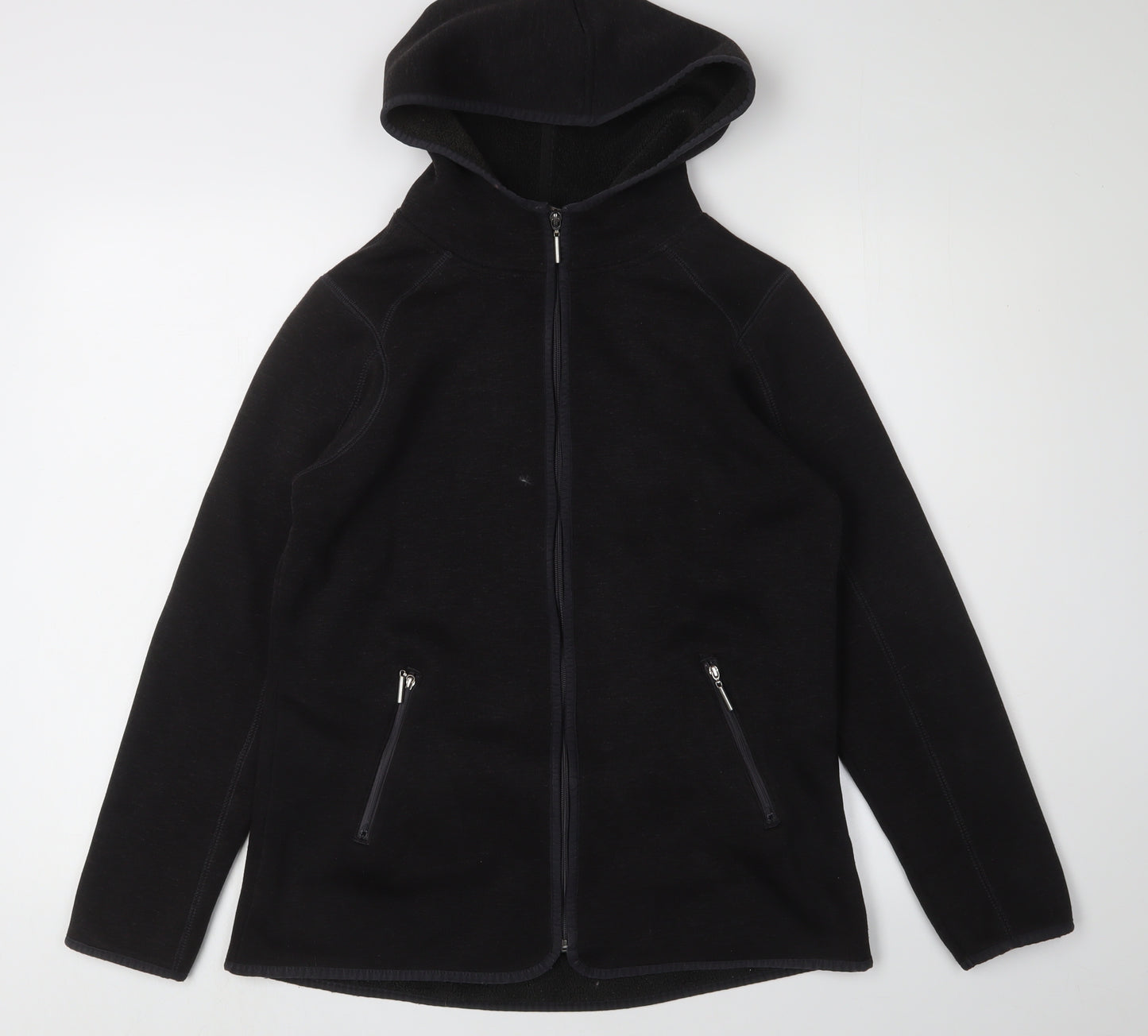 Marks and Spencer Women's Black Full Zip Hoodie Size 12