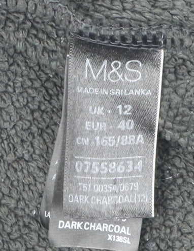 Marks and Spencer Women's Black Full Zip Hoodie Size 12