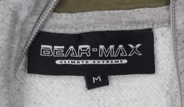 Bear-Max Men's Grey Full Zip Hoodie M