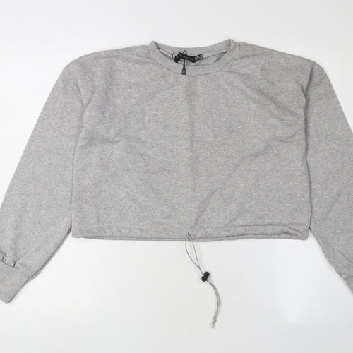 PrettyLittleThing Women's Grey Pullover Sweatshirt Size 8
