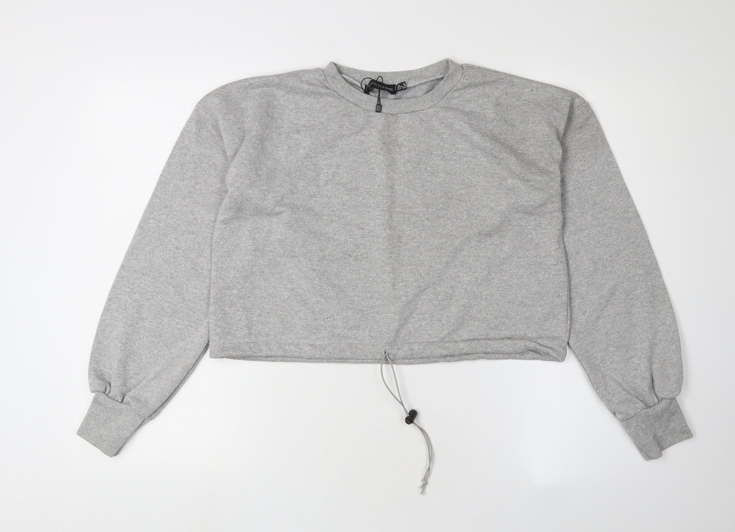 PrettyLittleThing Women's Grey Pullover Sweatshirt Size 8